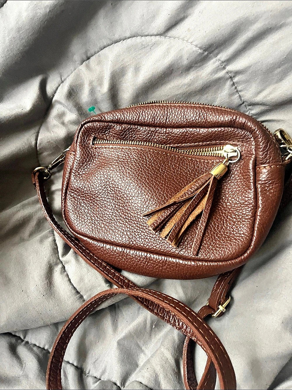 Made in Italy Brown Leather Crossbody Bag